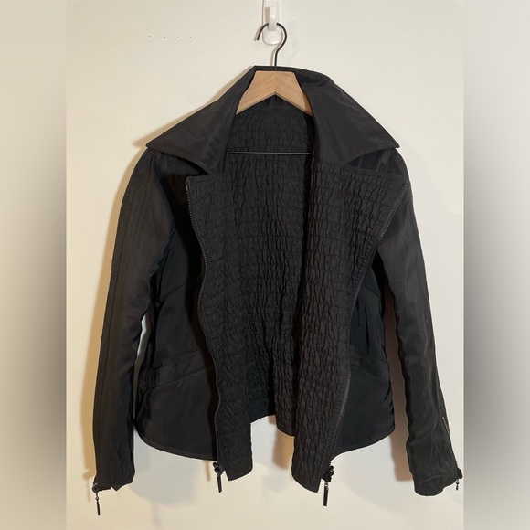 MYCRA PAC ONE Black Reversible Quilted Moto double Diagonal Zip Size 6-8 USA - Picture 5 of 15